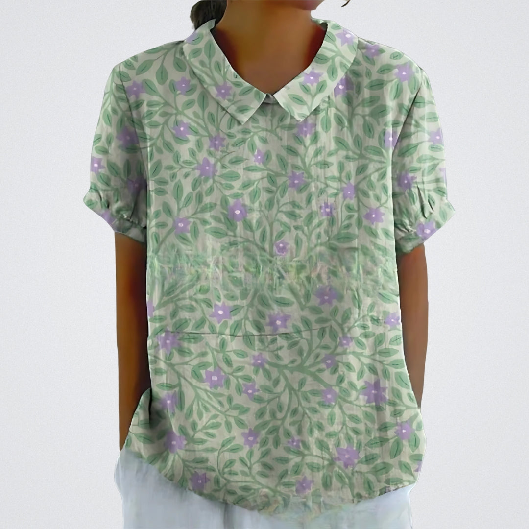 Lina - Bluse aus floralem Leinen