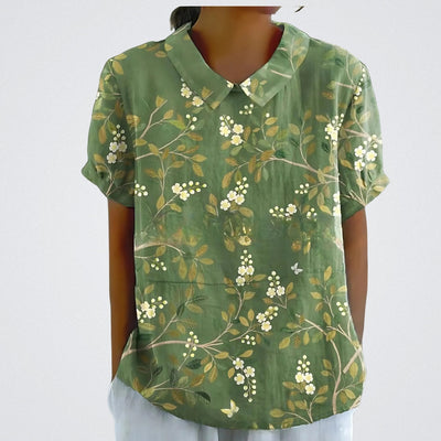 Lina - Bluse aus floralem Leinen