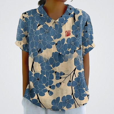 Lina - Bluse aus floralem Leinen