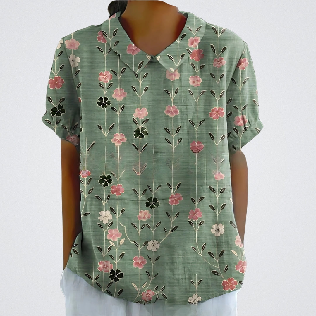 Lina - Bluse aus floralem Leinen