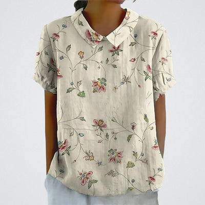 Lina - Bluse aus floralem Leinen