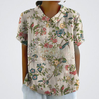 Lina - Bluse aus floralem Leinen