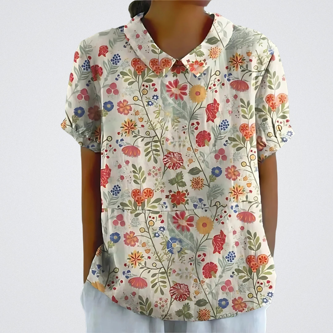 Lina - Bluse aus floralem Leinen