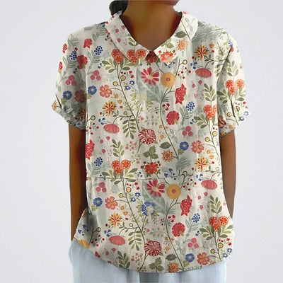 Lina - Bluse aus floralem Leinen