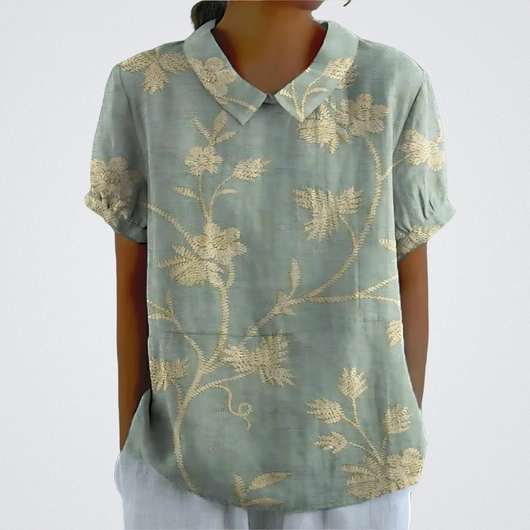 Lina - Bluse aus floralem Leinen