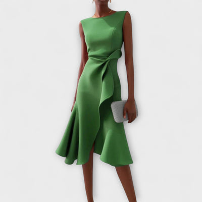 Rose-Berlin | Asymmetrisches Midi-Kleid mit Drapierung