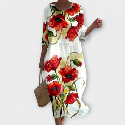 Miranda - Stilvolles Blumenmaxikleid