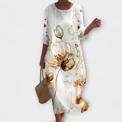Miranda - Stilvolles Blumenmaxikleid