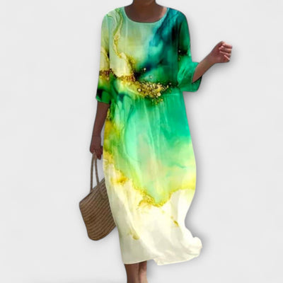 Miranda - Stilvolles Blumenmaxikleid