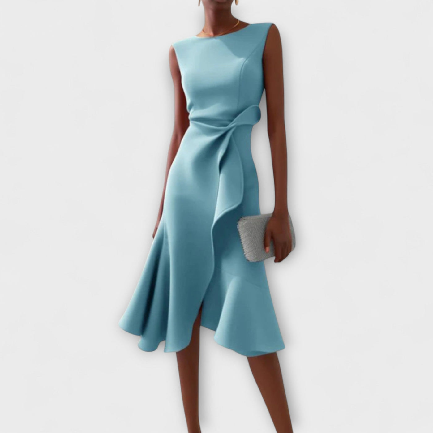 Rose-Berlin | Asymmetrisches Midi-Kleid mit Drapierung