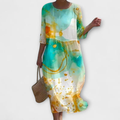 Miranda - Stilvolles Blumenmaxikleid