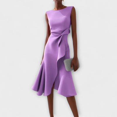 Rose-Berlin | Asymmetrisches Midi-Kleid mit Drapierung