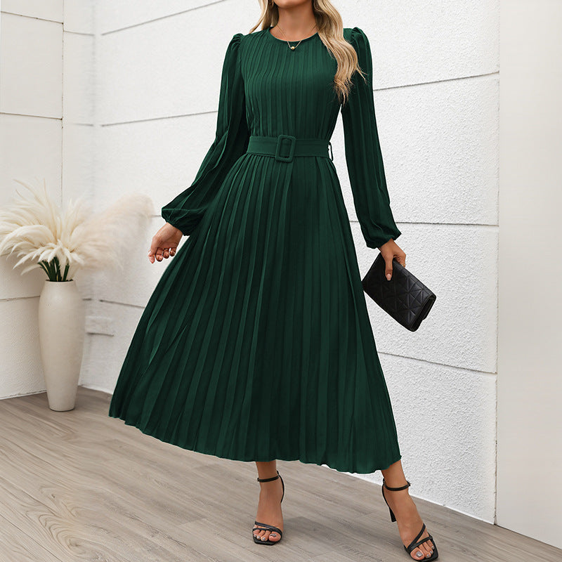 Susanna - Langarm Plissee-Kleid