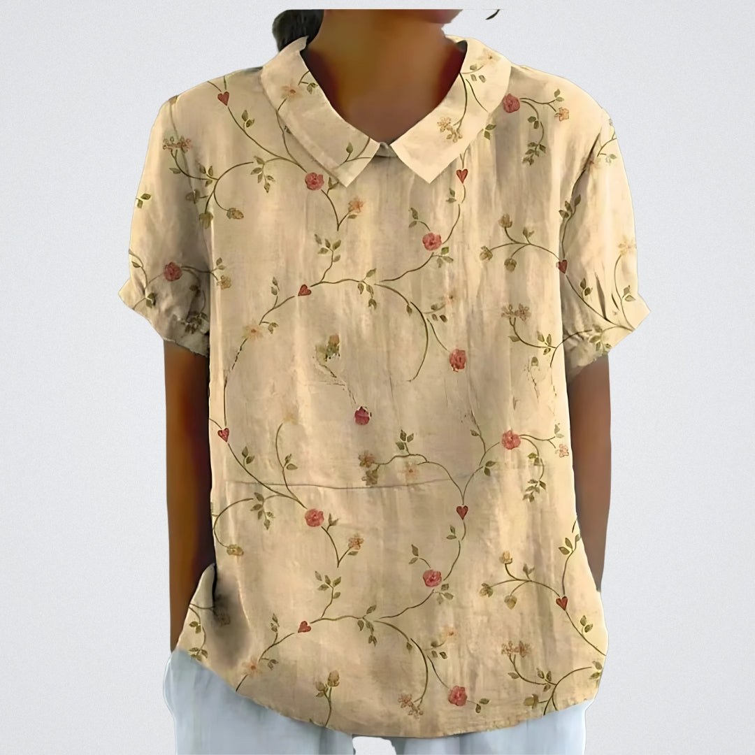 Lina - Bluse aus floralem Leinen