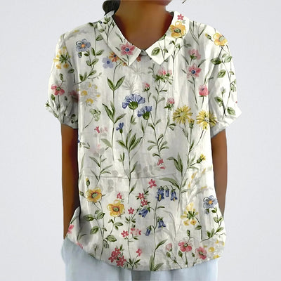 Lina - Bluse aus floralem Leinen