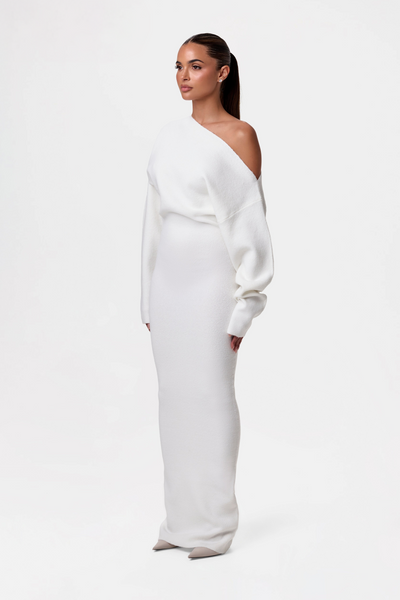 Schulterfreies Pulloverkleid