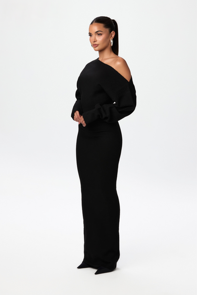 Schulterfreies Pulloverkleid