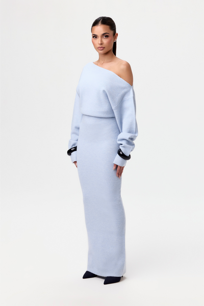 Schulterfreies Pulloverkleid