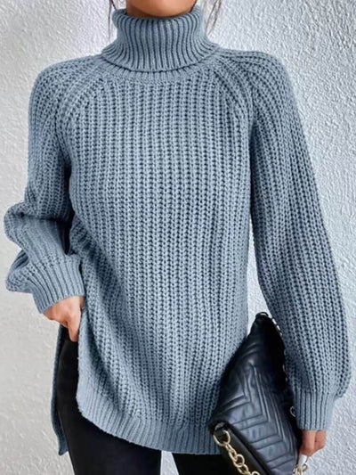 Ivy - Stylischer, dicker Pullover mit hohem Kragen