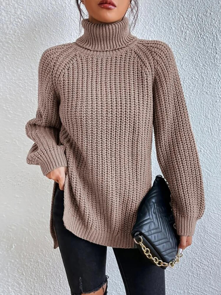 Ivy - Stylischer, dicker Pullover mit hohem Kragen