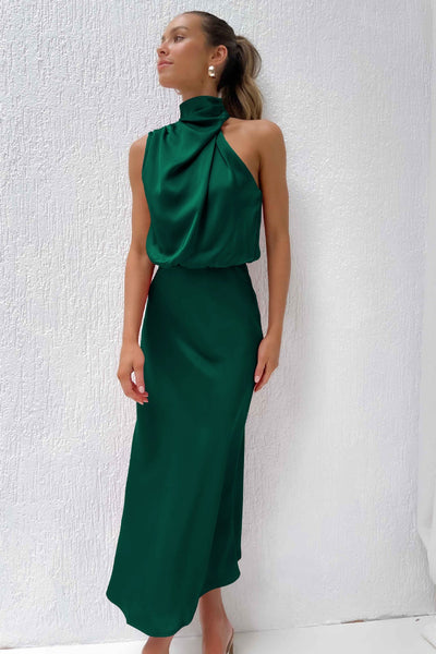 Theresa - Langes Kleid mit Halterneck