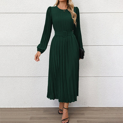 Susanna - Langarm Plissee-Kleid