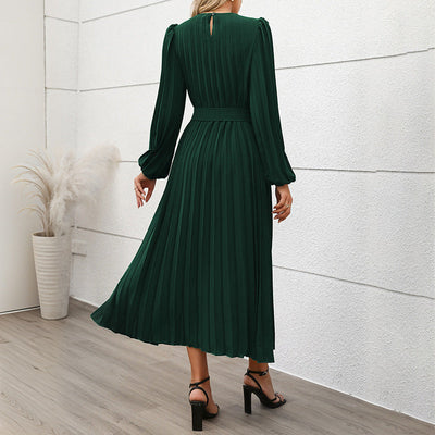 Susanna - Langarm Plissee-Kleid